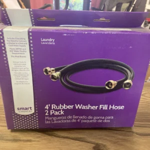 Smart Choice 4' Rubber Washer Fill Hose (2-Pack) - Black