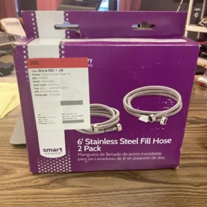 Smart Choice - 6' Stainless-Steel Washing Machine Fill Hose (2-Pack)