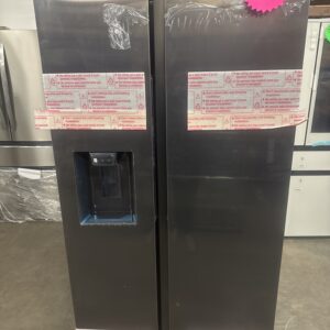 Samsung RS27T5200SG Side-by-Side Refrigerator in Black Stainless Steel with External Ice and Water Dispenser