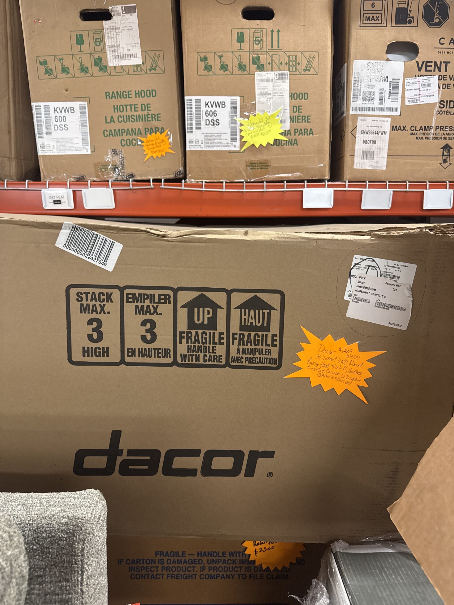 Dacor 36-inch Smart Wall Mount Range Hood DHD36M987WM | Wi-Fi, LED Lighting - Image 2