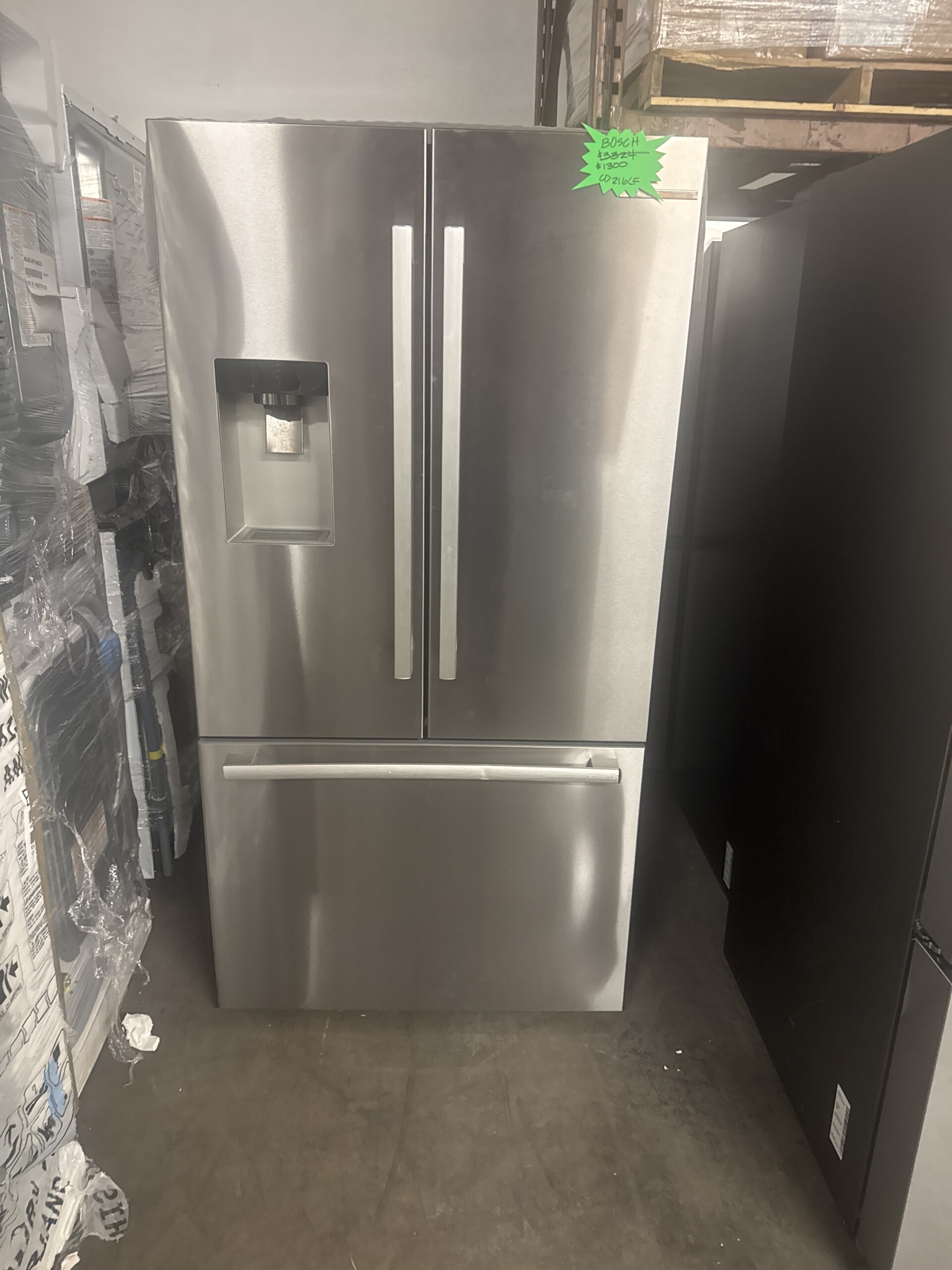 Bosch 100 Series 21.6 Cu. Ft. Counter-Depth French Door Smart Refrigerator - Stainless Steel - B36CD10ENS