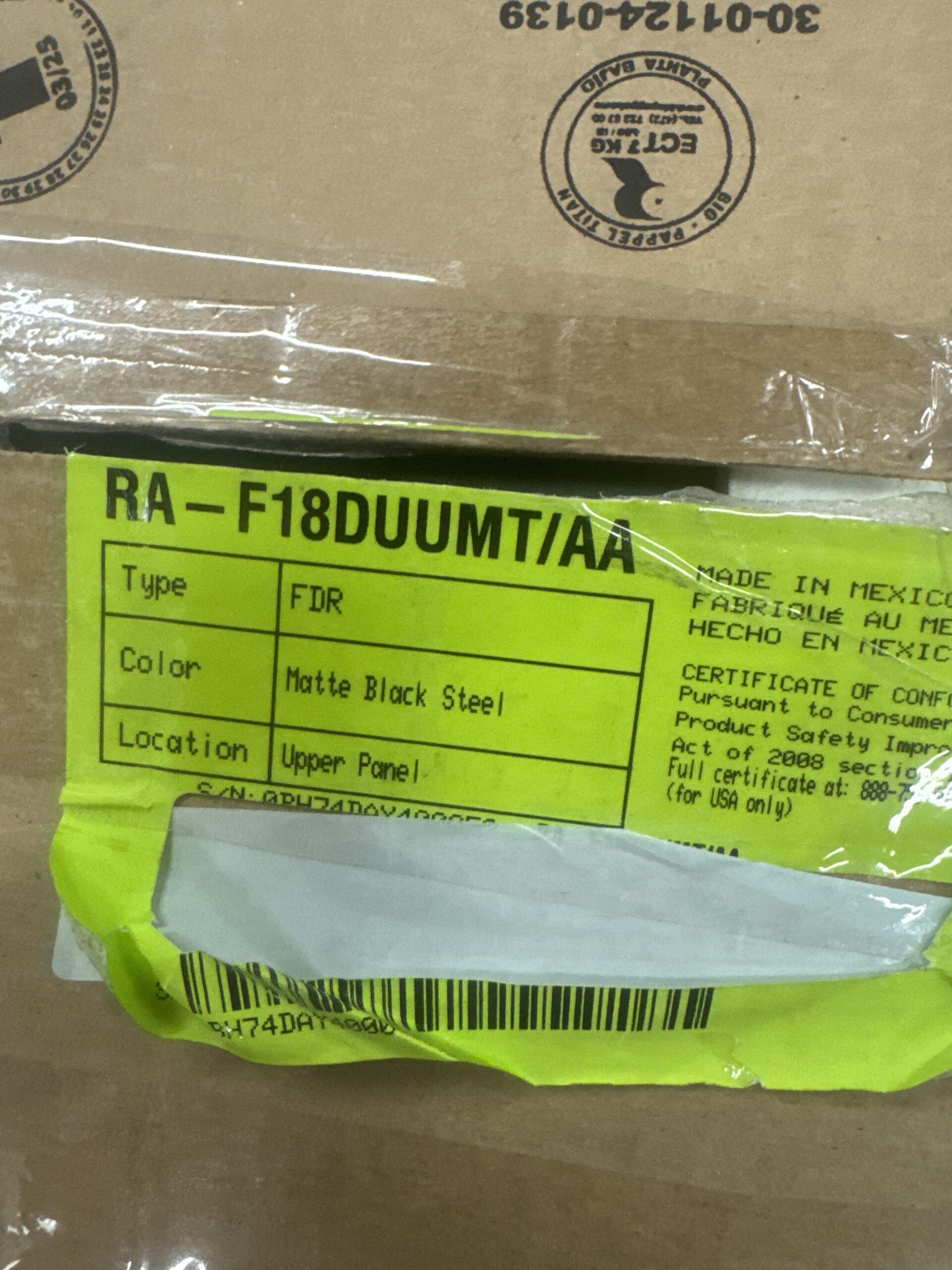 BESPOKE 4-Door Flex™ Refrigerator Panel in Matte Black Steel - Top Panel - Image 4