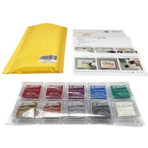 Aladine IZink Embossing Ink Pad Kit - 10 Colors - Slow Drying Pigment Ink