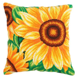 Craft Buddy Sunflower Cushion Cross Stitch Kit - DIY Decorative Pillow