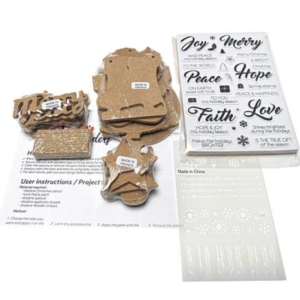Woodmaker 57-Piece Christmas Wooden Shape & Stencil Craft Kit