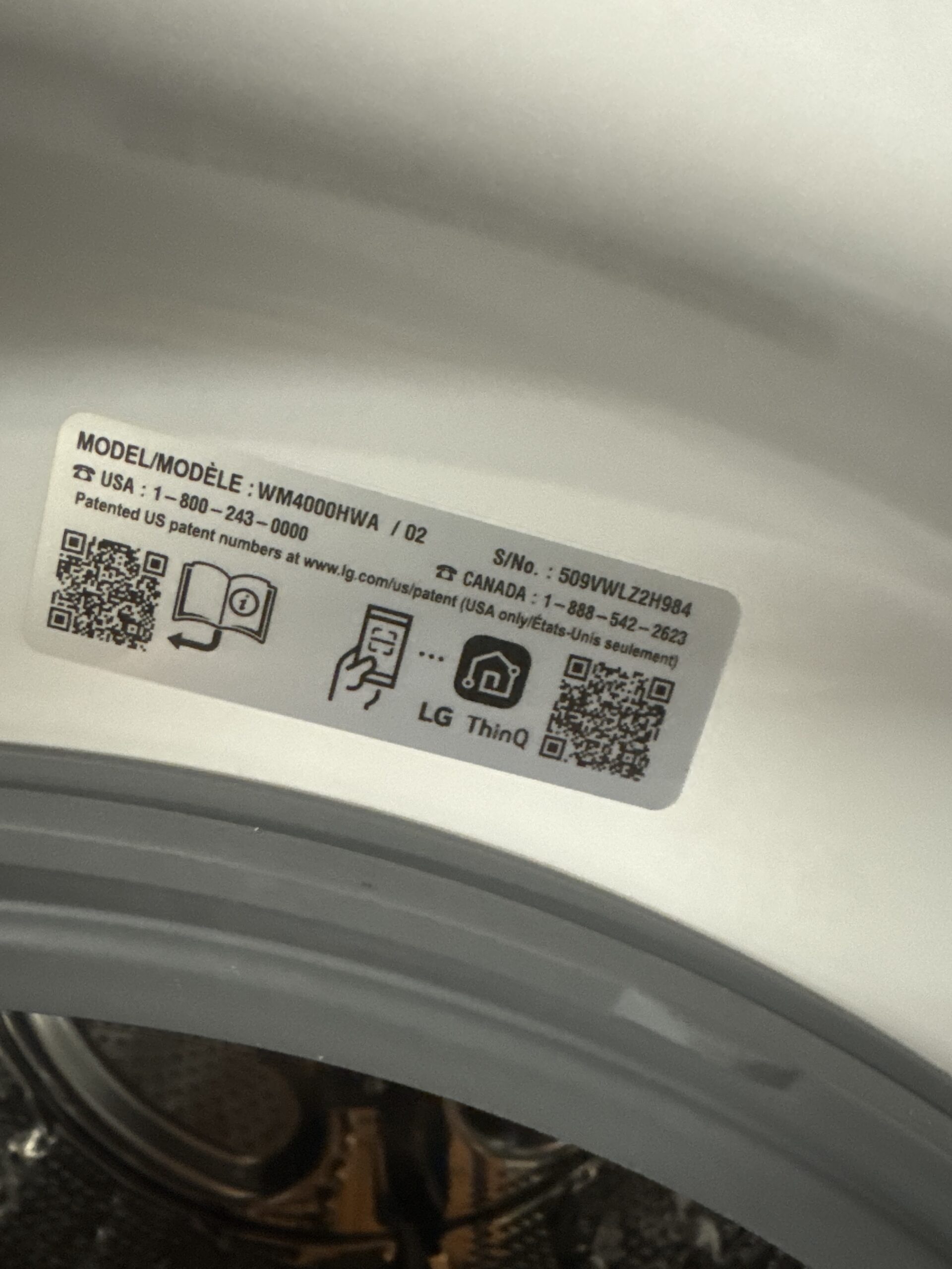 LG 4.5 cu. ft. Front Load Smart Washer (WM4000HWA) - White - Image 3