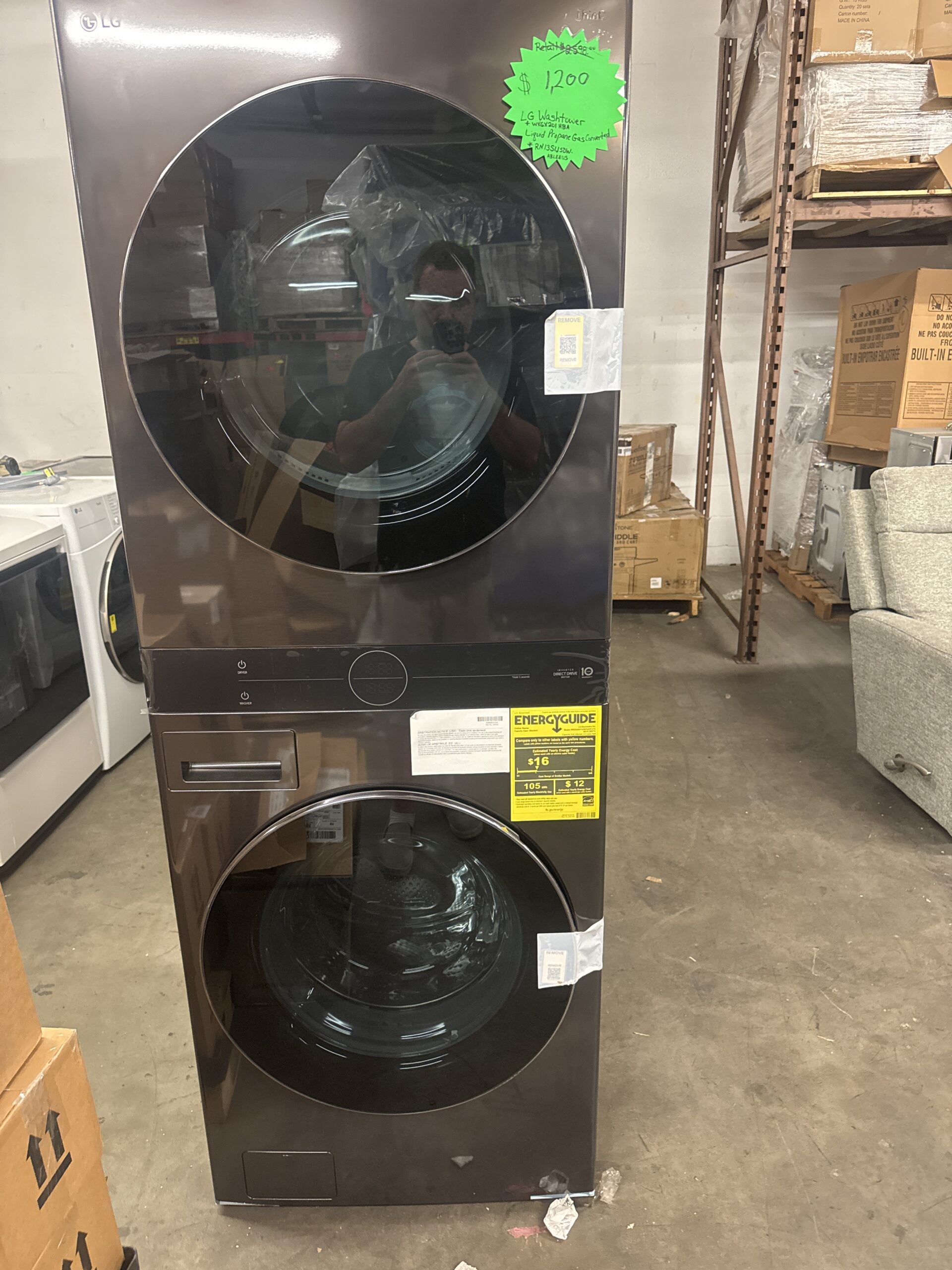 LG WashTower WKGX201HBA - Gas Laundry Center (Liquid Propane Converted)