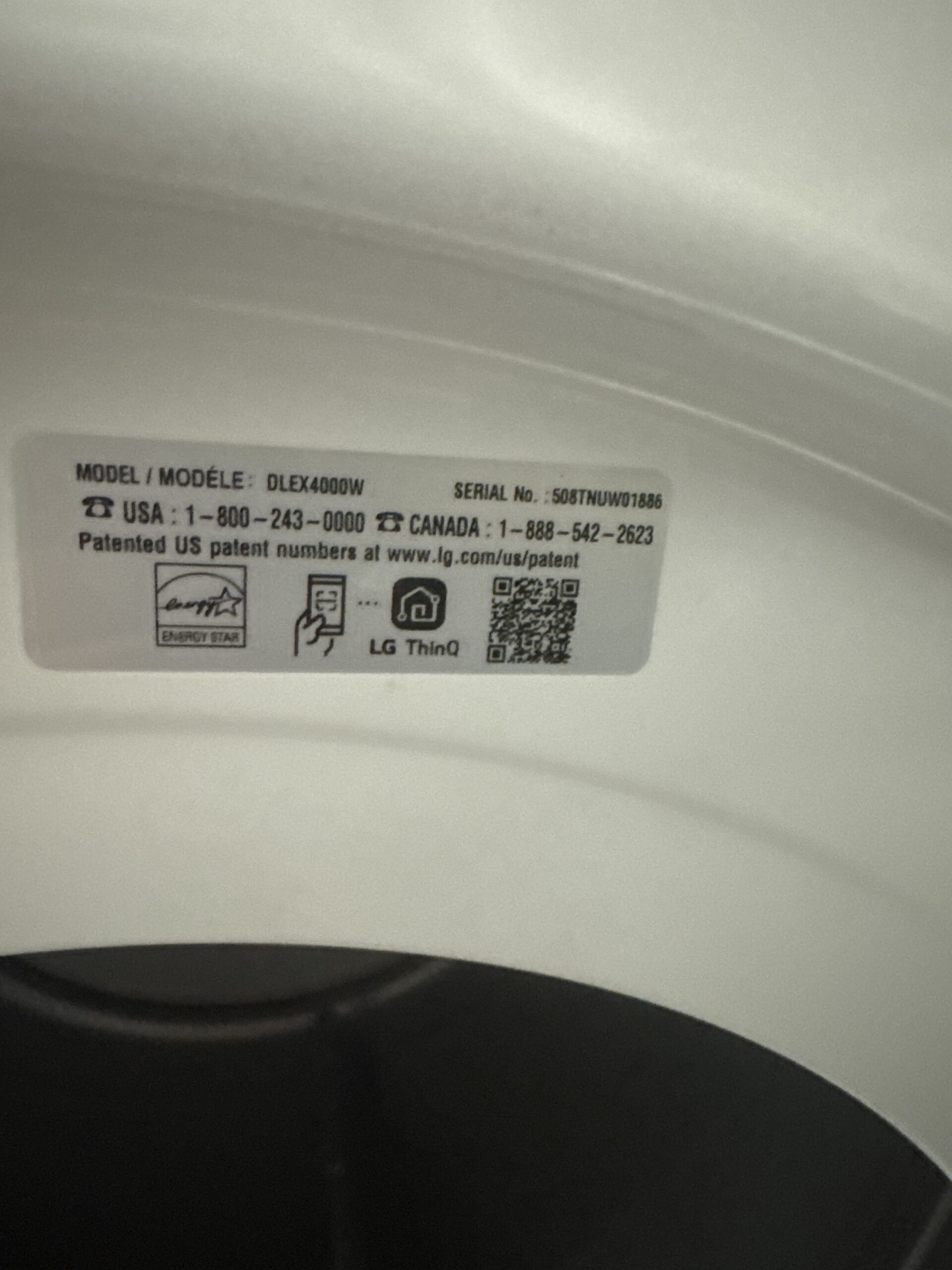 LG DLEX4000W Smart Electric Dryer (White) - Image 3